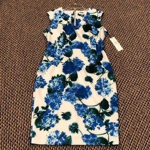 Calvin Klein Blue and Green Floral Dress